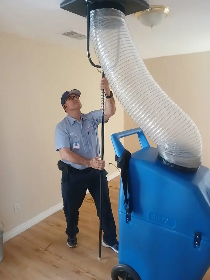 Mini Split Installation technician using HEPA equipment in Duluth
